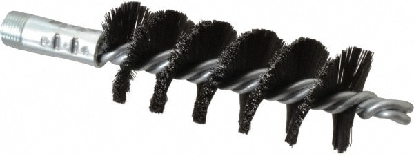 Extra Heavy Filled Double Stem/Single Spiral Flue Brush: 1-3/4" Dia, 7-1/2" OAL