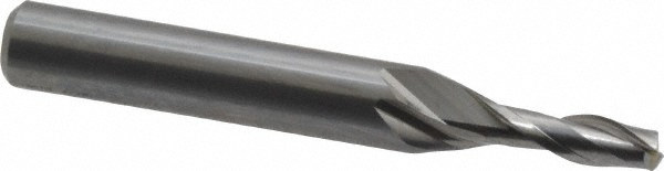 Square End Mill: 0.1378'' Dia, 0.3937'' LOC, 2 Flutes, Solid Carbide