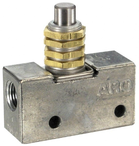 Mechanically Operated Valve: 3-Way, Straight Plunger Actuator, 1/8" Inlet, 2 Position