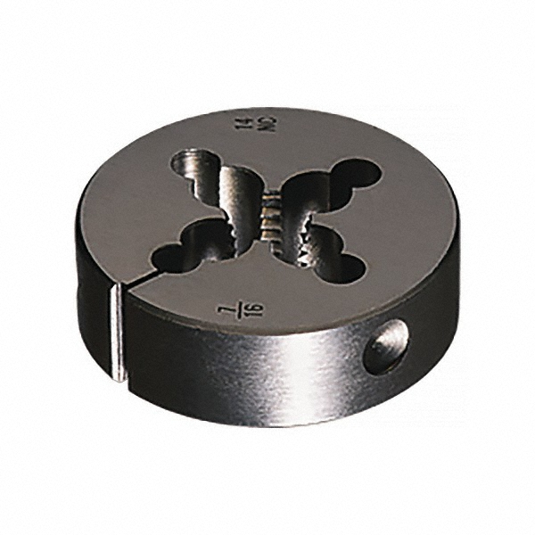Round Die: 1/4-28, 1-1/2" OD, High-Speed Steel - Adjustable, Right Hand Thread, Series 2290