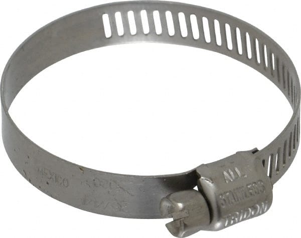 Worm Gear Clamp: SAE 20, 7/8 to 1-3/4" Dia, Stainless Steel Band