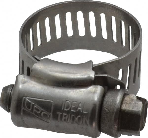 Worm Gear Clamp: SAE 8, 7/16 to 1" Dia, Stainless Steel Band