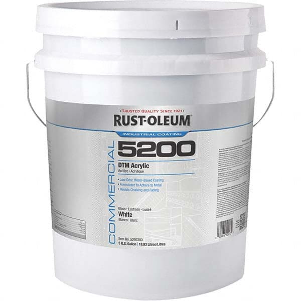 Rust-Oleum 5292300 Acrylic Enamel Paint: 50 gal, Gloss, White 
