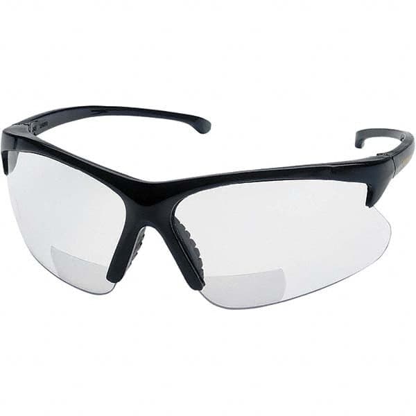 Magnifying Safety Glasses: +2, Clear Lenses, Scratch Resistant