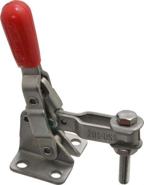 De-Sta-Co 201-USS Manual Hold-Down Toggle Clamp: Vertical, 125 lb Capacity, U-Bar, Flanged Base 