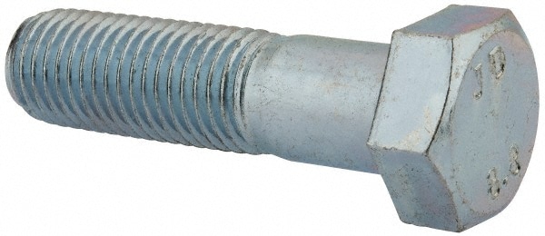 Hex Head Cap Screw: M20 x 2.50 x 75 mm, Grade 8.8 Steel, Zinc-Plated