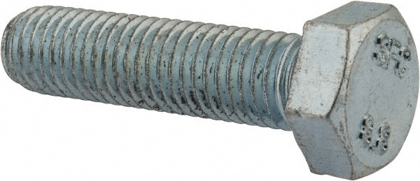 Hex Head Cap Screw: M14 x 2.00 x 55 mm, Grade 8.8 Steel, Zinc-Plated