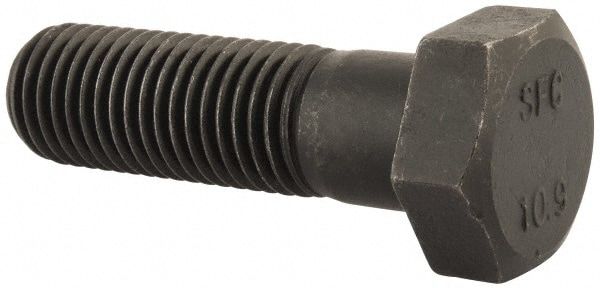 Hex Head Cap Screw: M24 x 3.00 x 80 mm, Grade 10.9 Steel, Uncoated