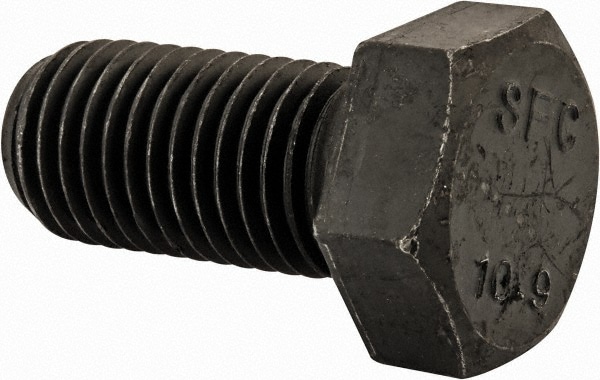 Hex Head Cap Screw: M20 x 2.50 x 40 mm, Grade 10.9 Steel, Uncoated