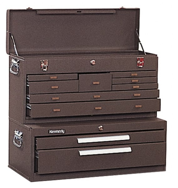 Kennedy 526 & 5150 10 Drawer, 2 Piece, Brown Steel Machinists Combo 