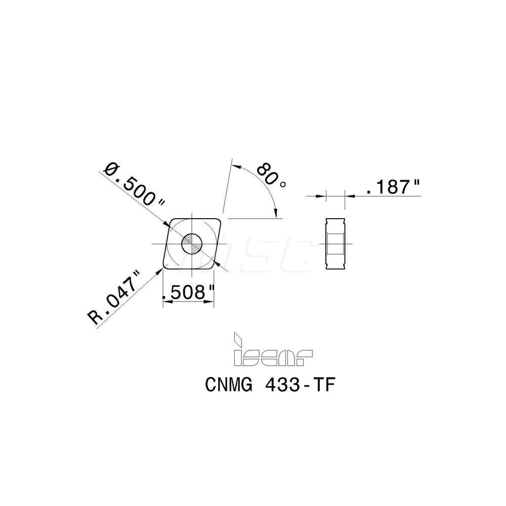 Iscar - Turning Insert: CNMG 433-TF IC907, Carbide | MSC Direct