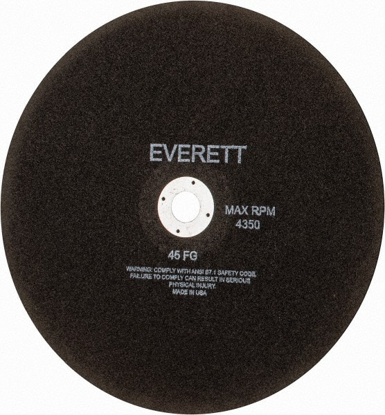 Everett 45FG-14 DRY Cut-Off Wheel: 14" Dia, 1/8" Thick, 1" Hole, Aluminum Oxide 