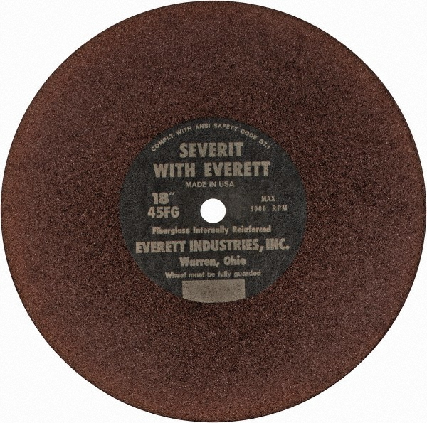 Everett CutOff Wheel 18" Dia, 3/16" Thick, 1" Hole, Aluminum Oxide