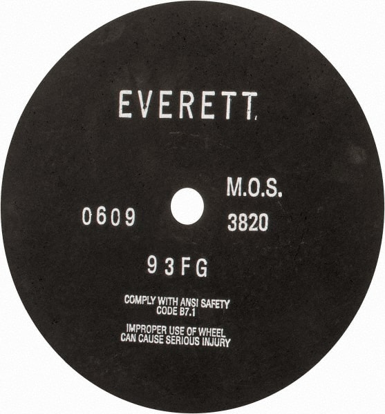 Everett 93FG-12 WET Cut-Off Wheel: 12" Dia, 3/32" Thick, 1" Hole 