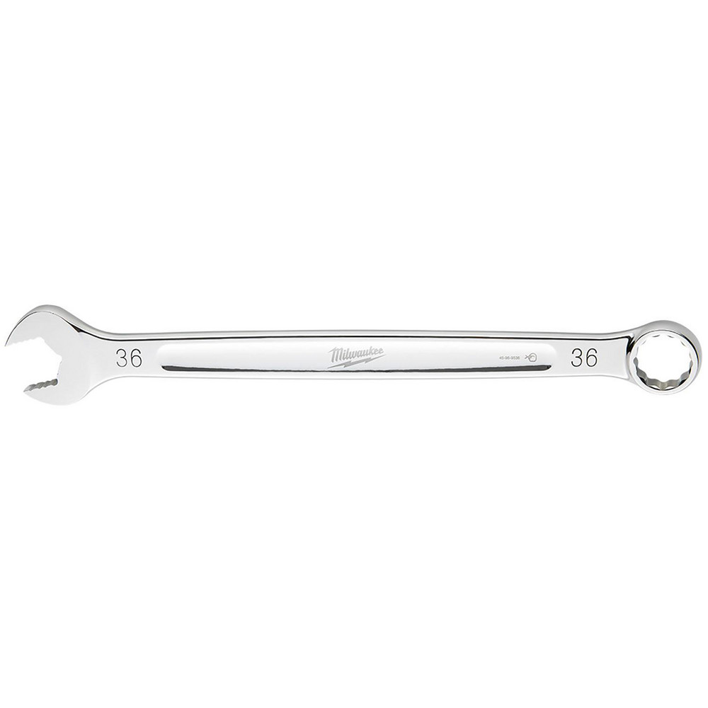 Combination Wrench: 36.00 mm Head Size, 15 deg Offset - Steel, Chrome Finish
