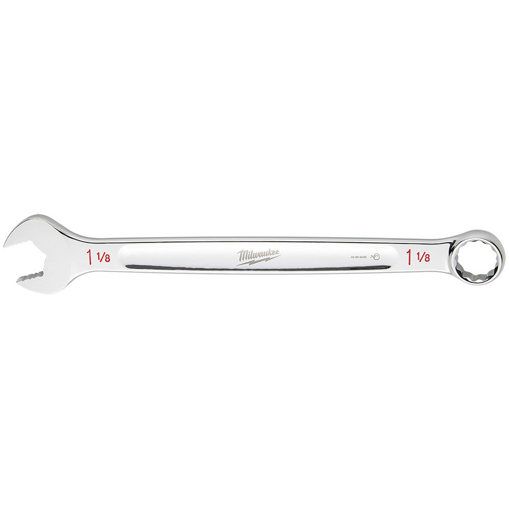 Combination Wrench: 1-1/8" Head Size, 15 deg Offset - 15.4700" OAL, Steel, Chrome Finish
