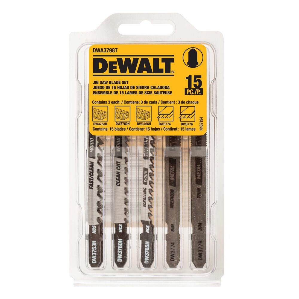 Jig Saw Blade Sets; Blade Material: Steel; Bi-Metal ; Minimum Blade Length (Inch): 4in ; Maximum Blade Length (Inch): 4in ; Minimum Blade Thickness (Decimal Inch): 0.125in ; Maximum Blade Thickness (Decimal Inch): 0.125in ; Shank Type: T-Shank