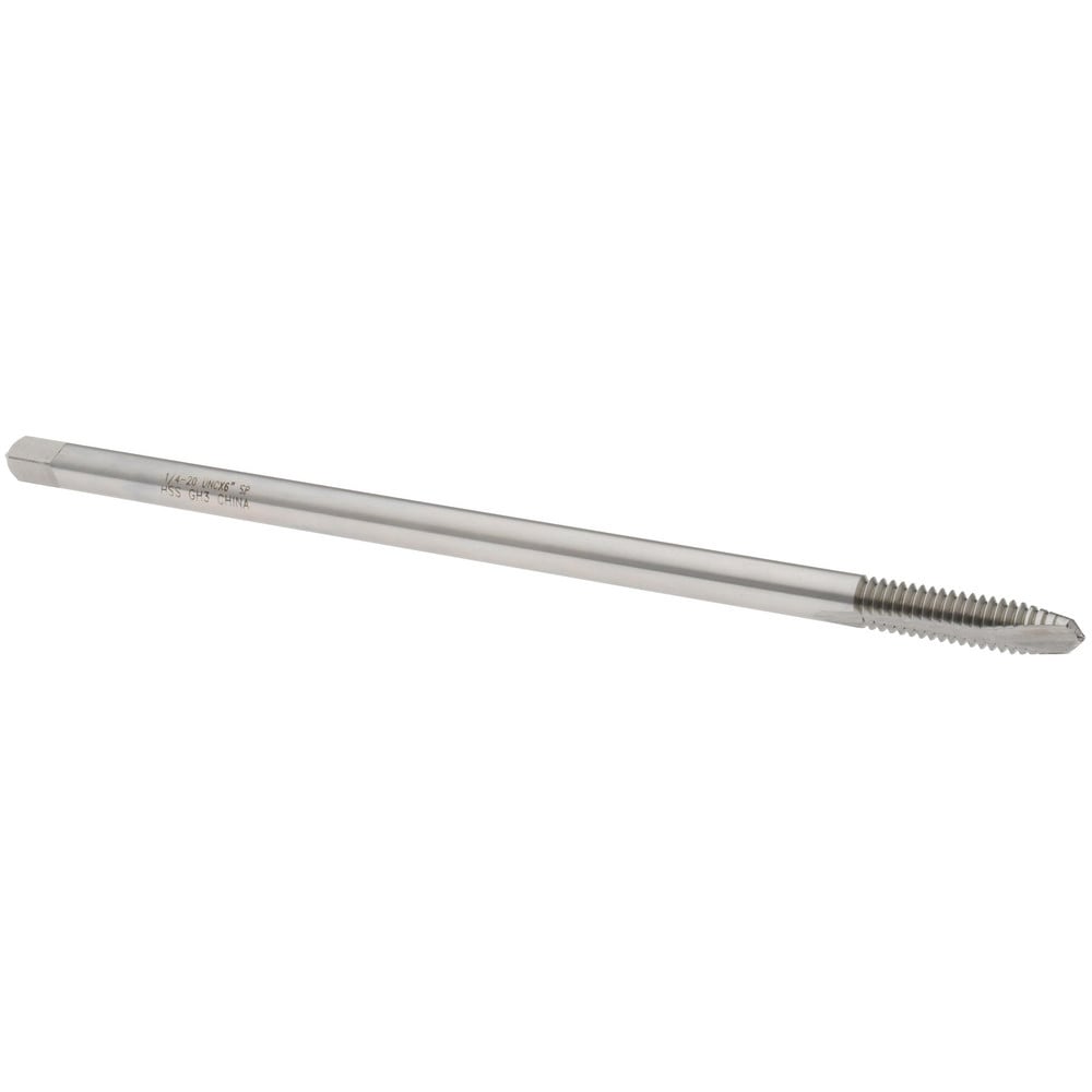 Extension Tap: 1/4-20, 2 Flutes, H3, High Speed Steel, Spiral Point