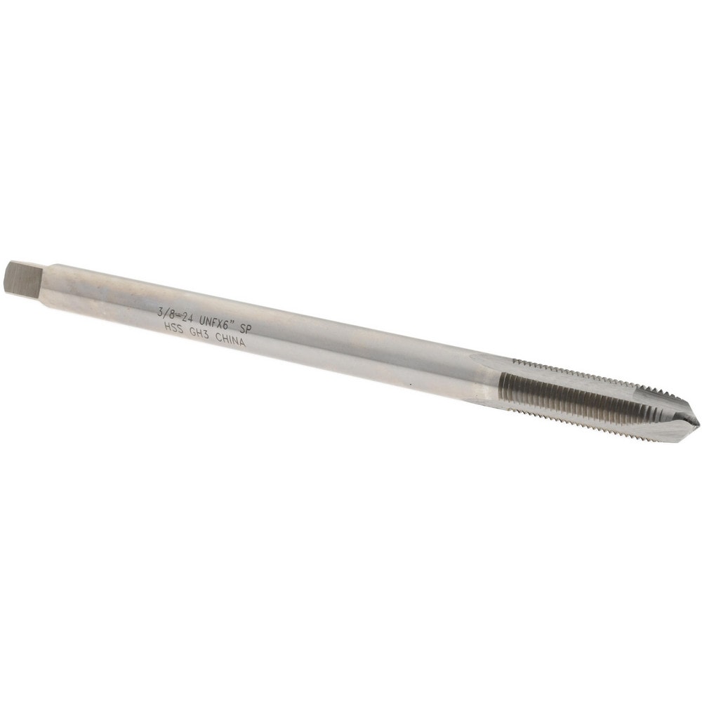 Extension Tap: 3/8-24, 3 Flutes, H3, Bright/Uncoated, High Speed Steel, Spiral Point