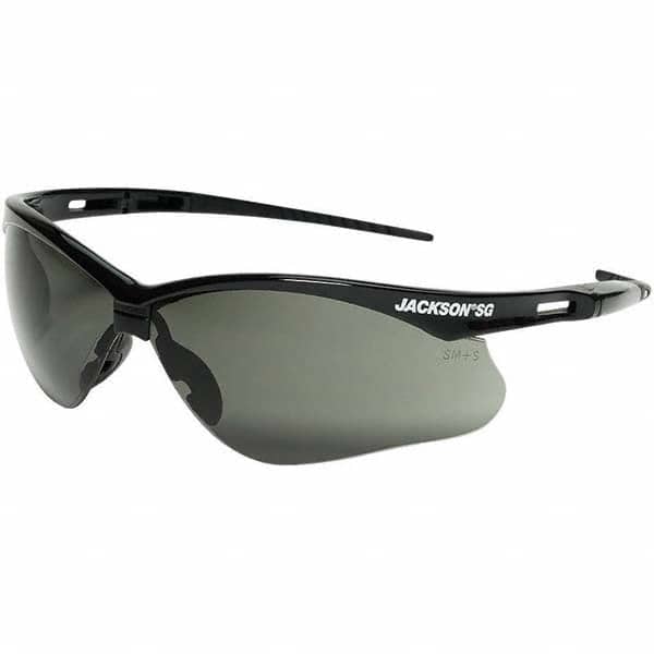 Safety Glass: Anti-Fog & Scratch-Resistant, Polycarbonate, Gray Lenses, Full-Framed, UV Protection