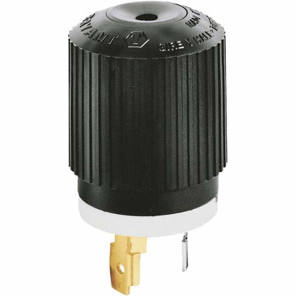 Locking Inlet: Plug, Industrial, Non-NEMA, 125 & 250V, Black & White
