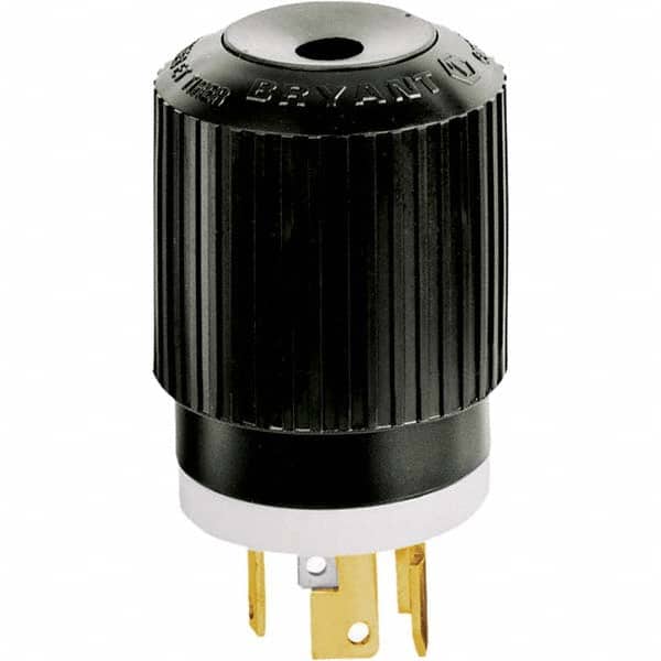 Locking Inlet: Plug, Industrial, Non-NEMA, 120 & 208V, Black & White