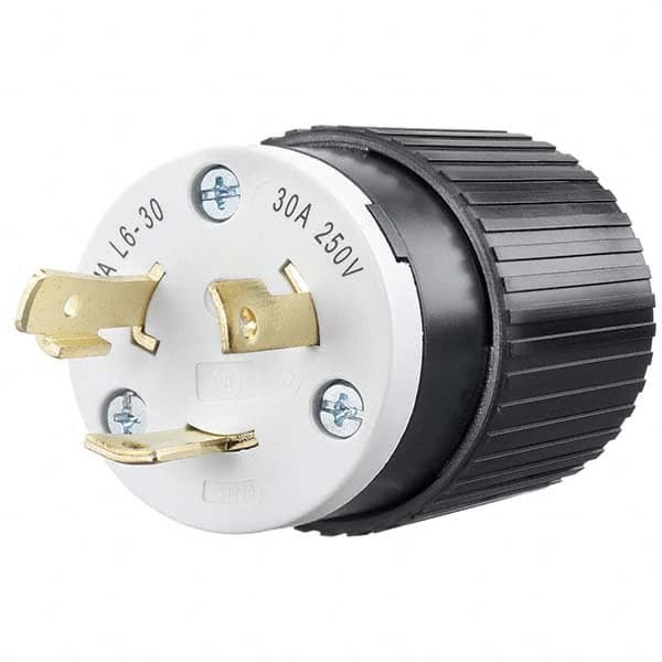 Bryant Electric 70630NP Locking Inlet: Plug, Industrial, L6-30P, 250V, Black & White 