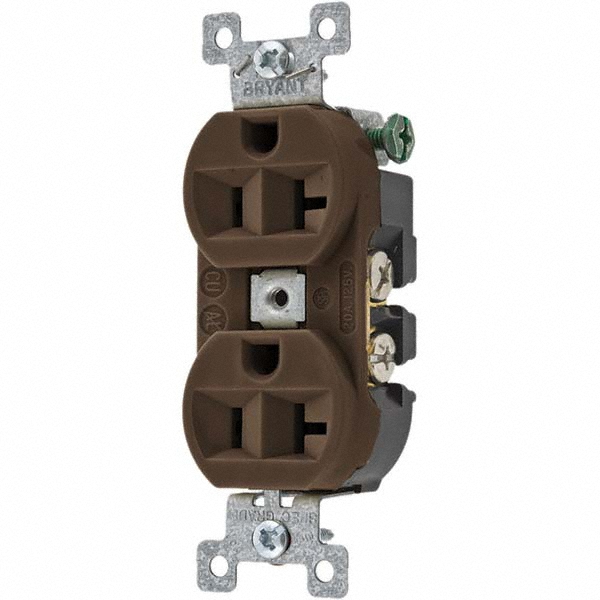 Bryant Electric Straight Blade Duplex Receptacle NEMA 520R, 20 Amps