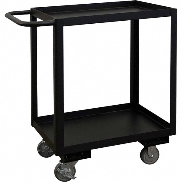 Heavy-Duty Service Utility Cart: Steel, Gray