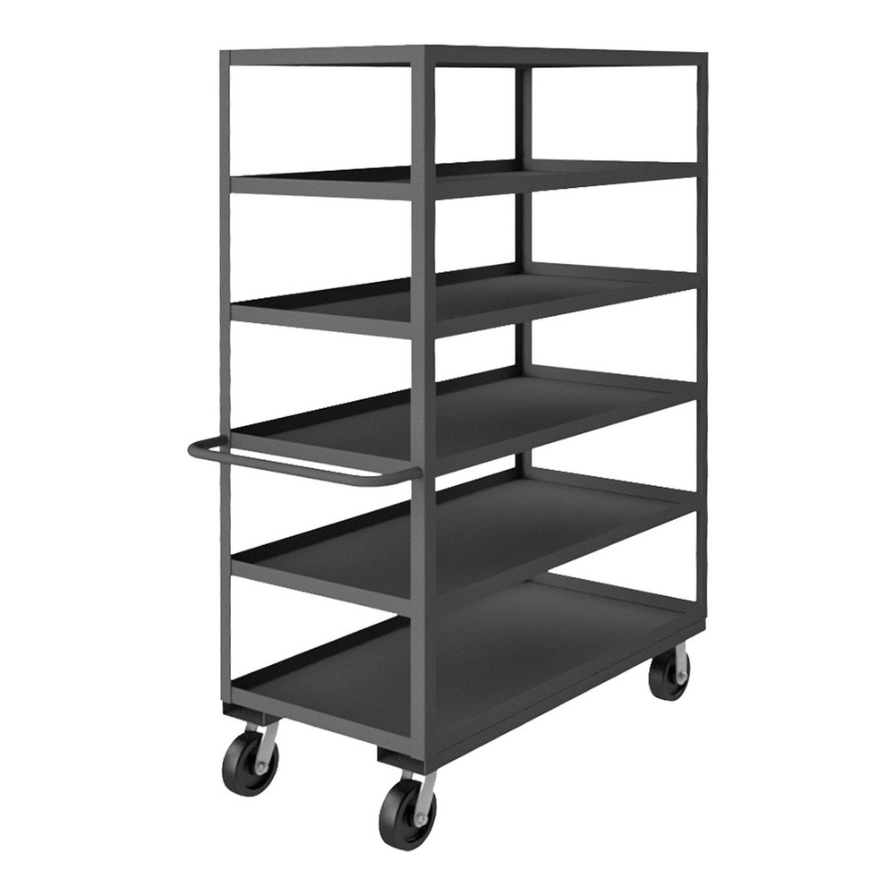 Heavy-Duty Service Utility Cart: Steel, Gray