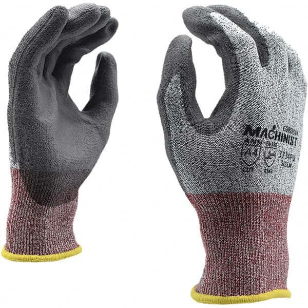 Cordova Cut, Puncture & Abrasive-Resistant Gloves: Size XS, ANSI Cut A4, ANSI Puncture 4, Polyurethane, HPPE - Gray & Salt & Pepper, 9 OAL, Palm &