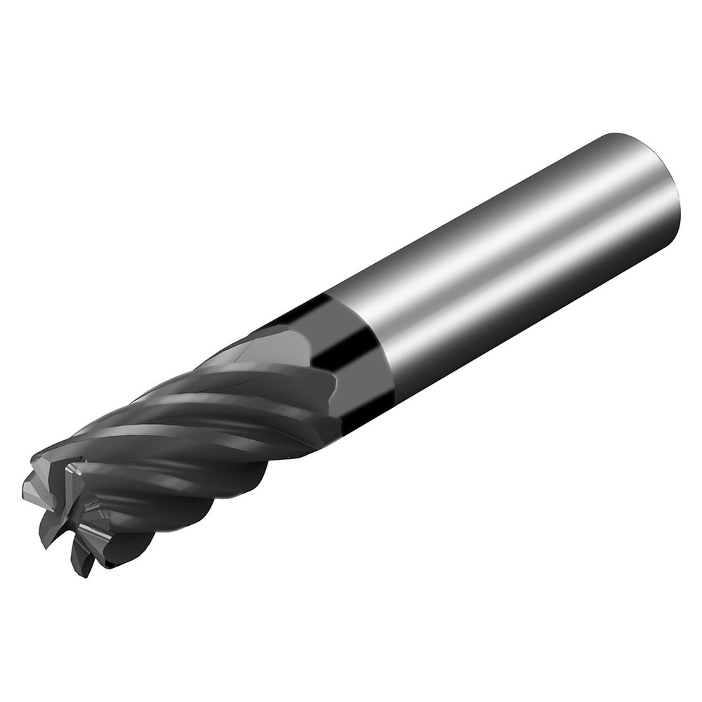 Sandvik Coromant 8037015 Corner Radius End Mill: 1/2" Dia, 1-1/4" LOC, 0.03" Radius, 7 Flutes, Solid Carbide 