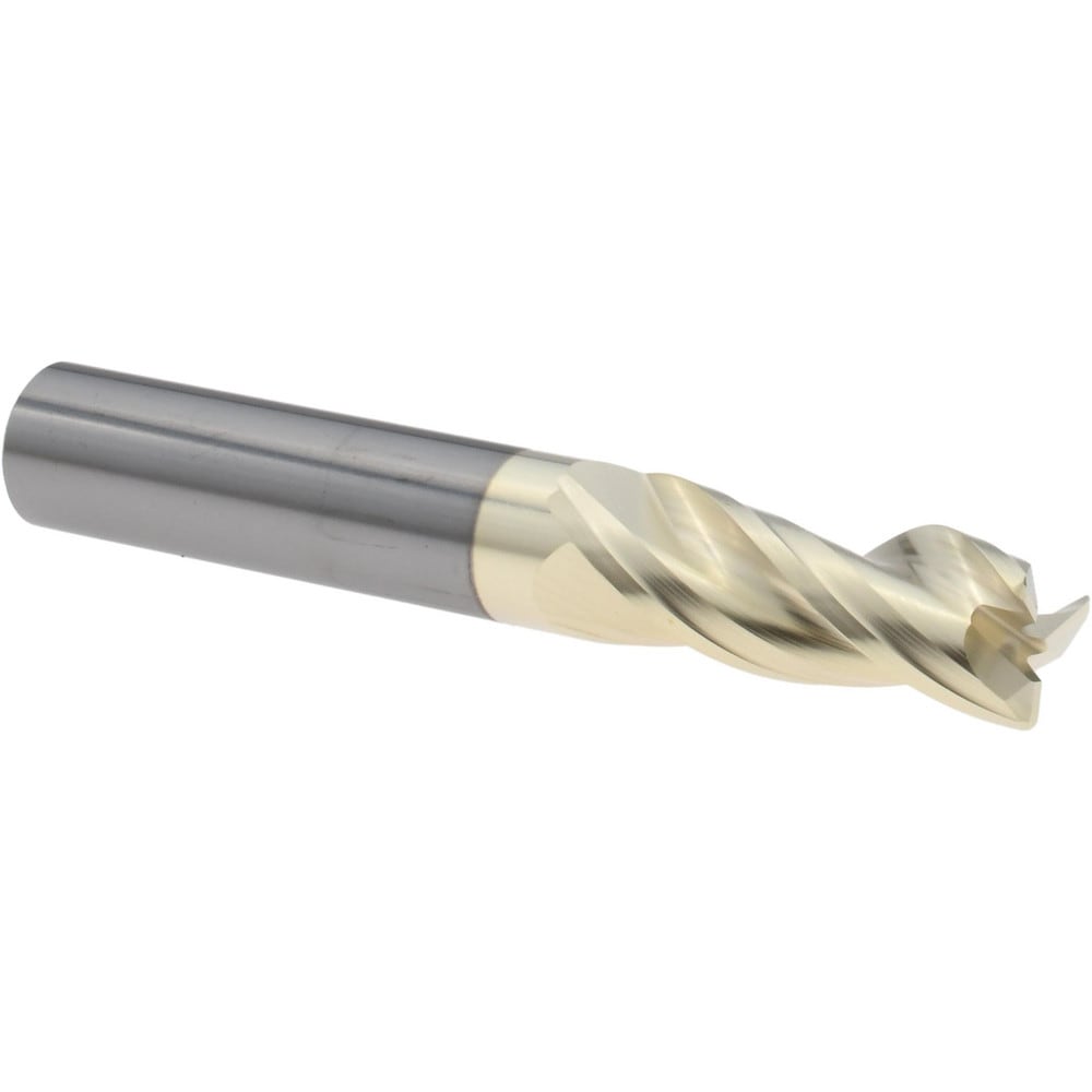 Corner Radius End Mill: 3/8" Dia, 1" LOC, 0.0300" Radius, 3 Flute, Solid Carbide