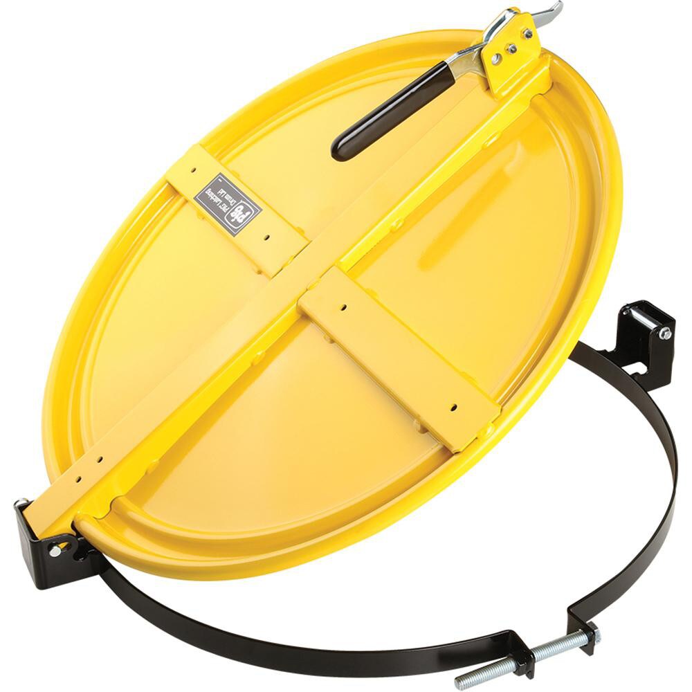 Drum Covers, Liners & Sheets; Compatible Drum Capacity (Gal): 55.00 ; Type: Lid with Gasket ; Material: Powder Coated Steel ; Color: Yellow ; Closure Type: One-Hand Latch ; Anti-static: No