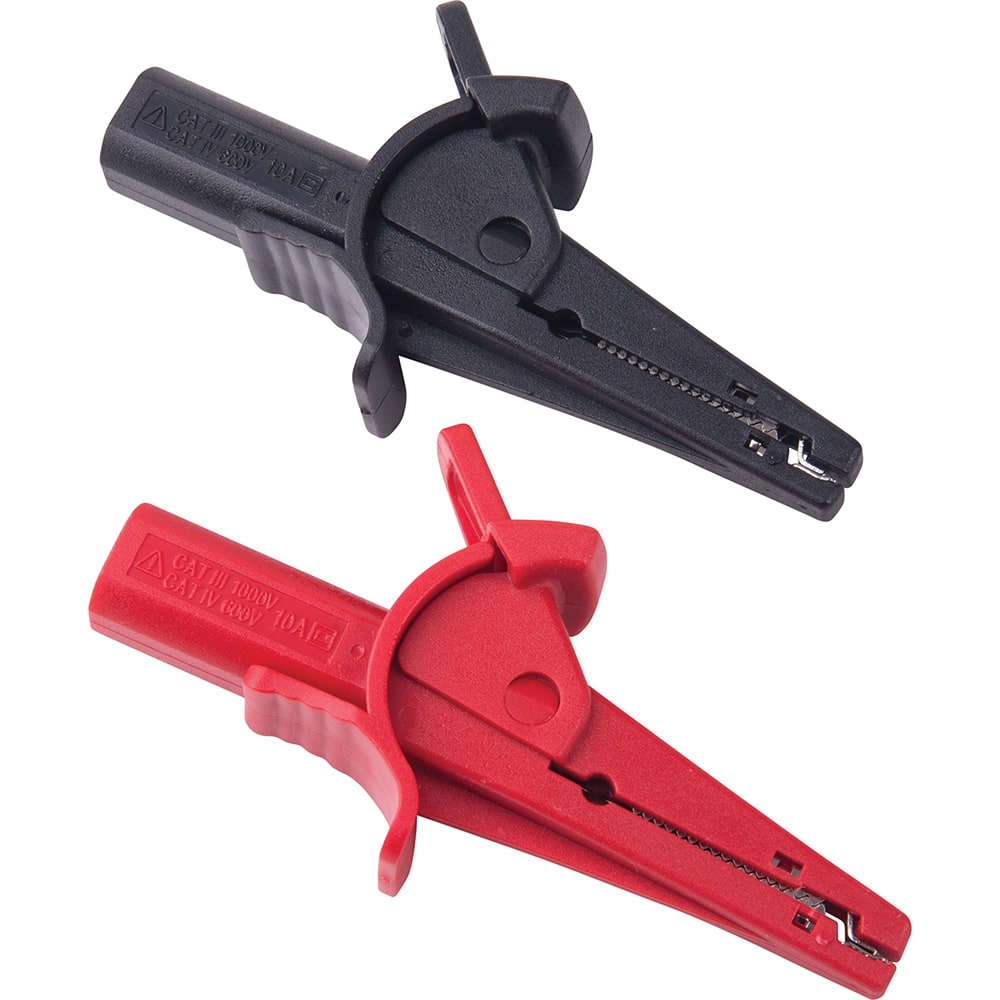 Alligator Clip Set: Use with REED R1050 & Test Leads that accept 0.16 in diameter shrouded baa connectors