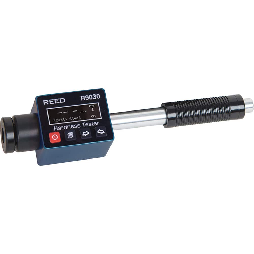 REED Instruments R9030 Portable Electronic Hardness Testers; Scale Type: Rockwell HRC, HRB, HRA; Brinell HB; Leeb HL; Vickers HV; Shore HS ; Minimum Hardness: 59 HRA; 13 HRB; 20 HRC; 19 HB; 170 HLD; 80 HV; 30 HS 