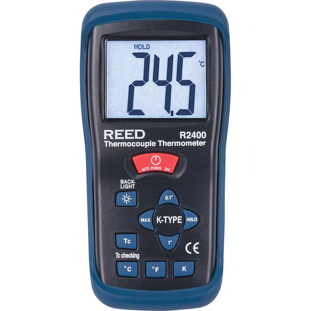 REED Instruments R2400 Digital Thermometer & Probe: 2,000 ° F, K Thermocouple Sensor 