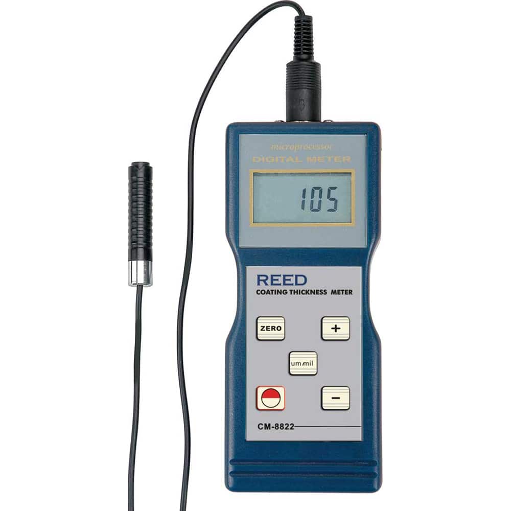REED Instruments CM-8822 Coating Thickness Gages; Maximum Thickness Measurement (micro m): 1000.00 ; Maximum Thickness Measurement (mil): 40.00 ; Minimum Thickness Measurement (micro m): 0.00 ; Minimum Thickness Measurement (mil): 0.00 