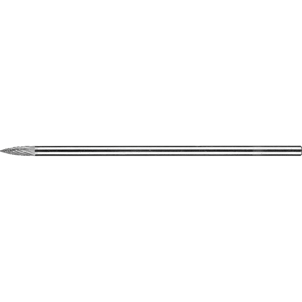 PFERD SG-1L6, 1/4" Cut Diam, 1/4" Shank Diam, Carbide Double Cut Tree w/ Pointed End Burr - 6-9/16" OAL, Point End | Part #26102