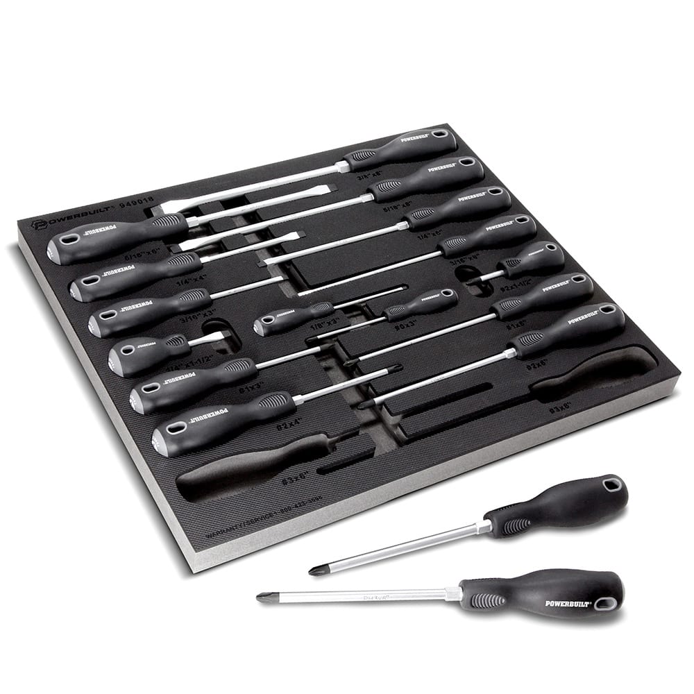 Screwdriver Set: 17 Pc, Phillips & Slotted