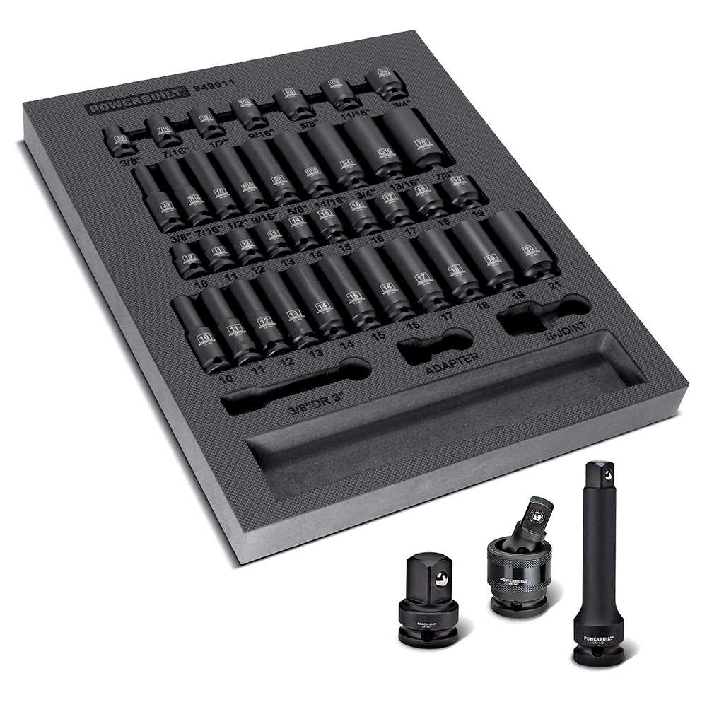 Powerbuilt 40 Pc Mechanics Socket Set 10189413 MSC Industrial Supply