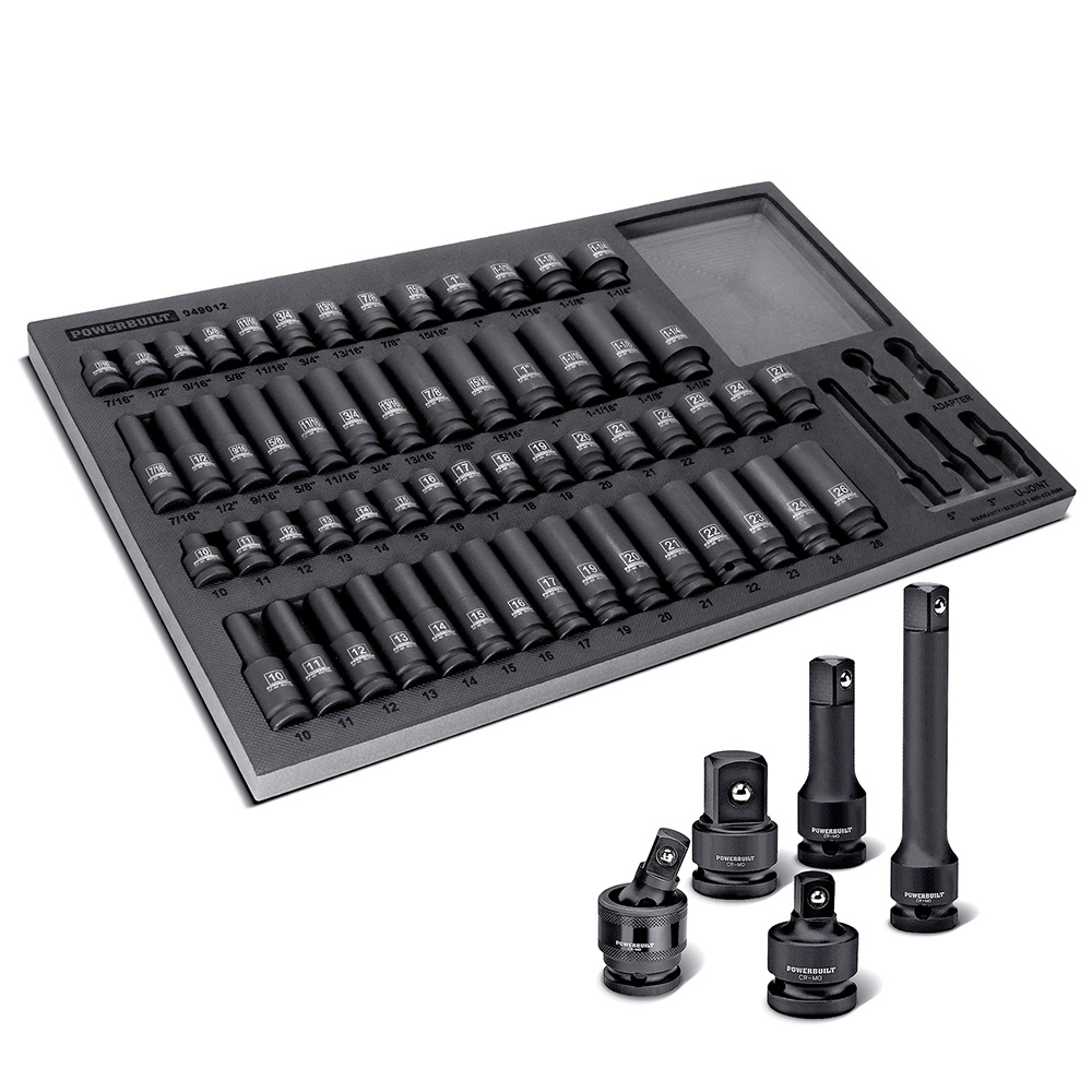 Powerbuilt 63 Pc Mechanics Socket Set 10189439 MSC Industrial Supply