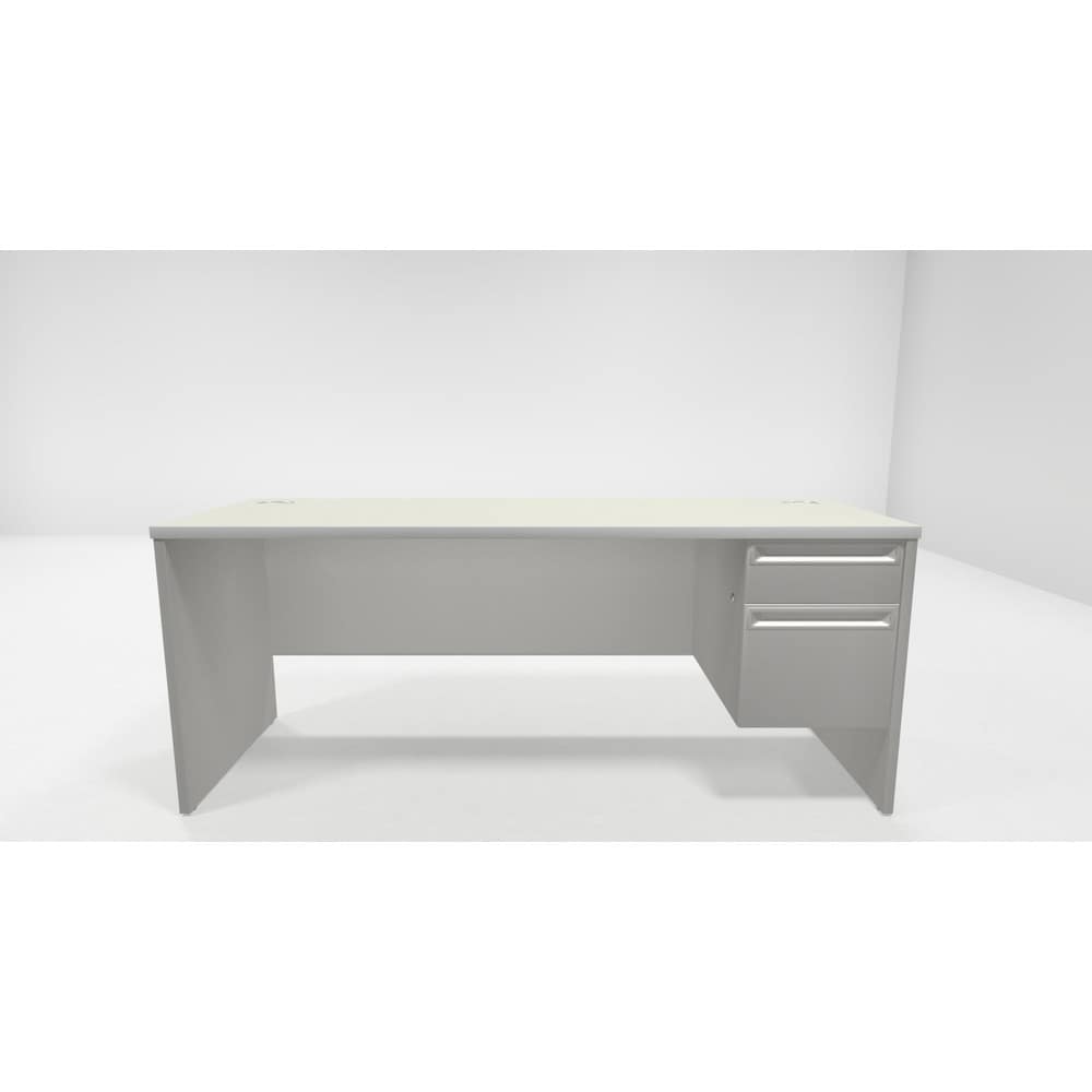 38000 Series Single Pedestal Credenza, Right, 72w x 24d x 29.5h, Silver/Gray