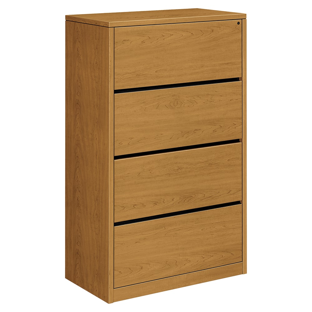 File Cabinet: 4 Drawers, Woodgrain Laminate