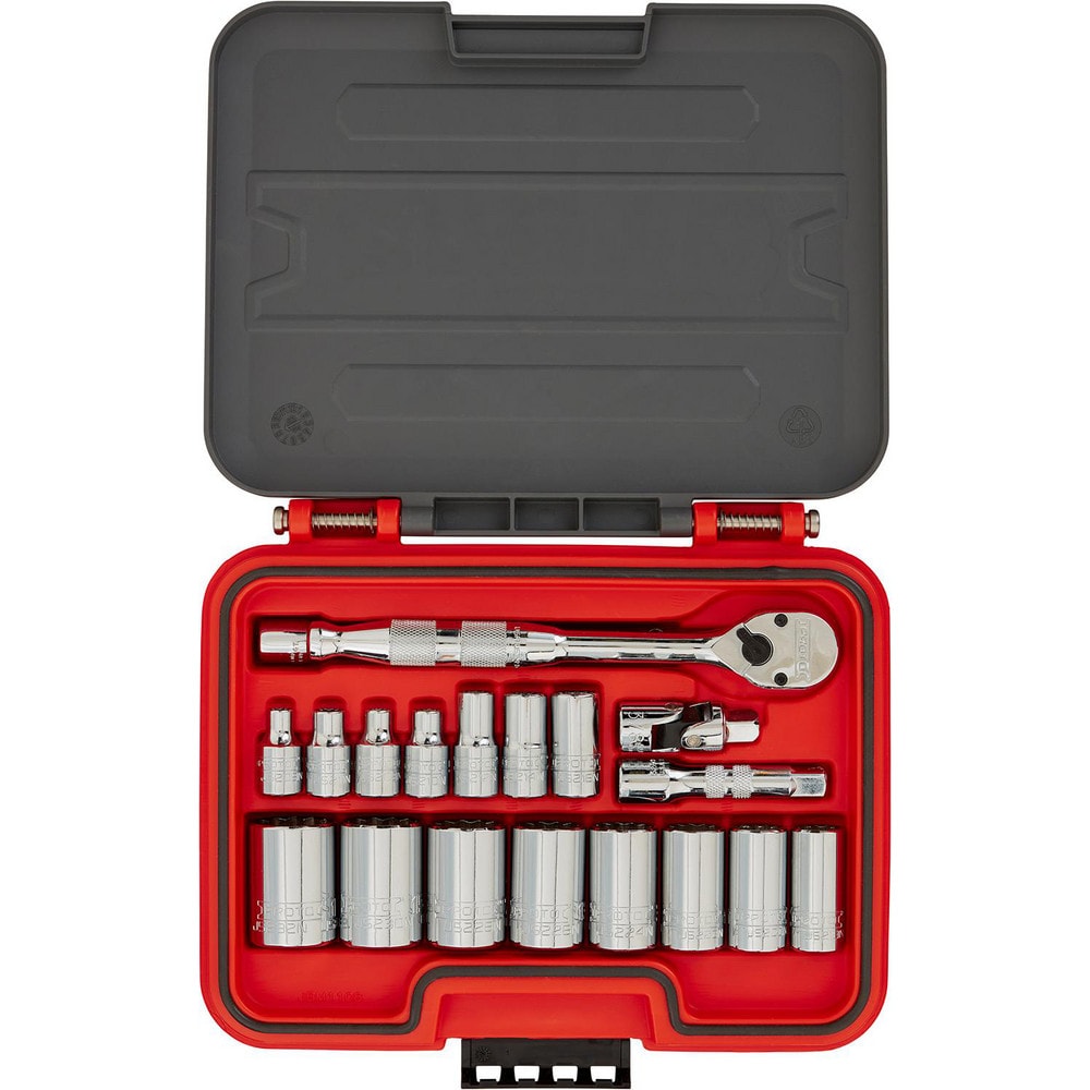 Socket Set: 19 Pc, 9.00 to " Socket
