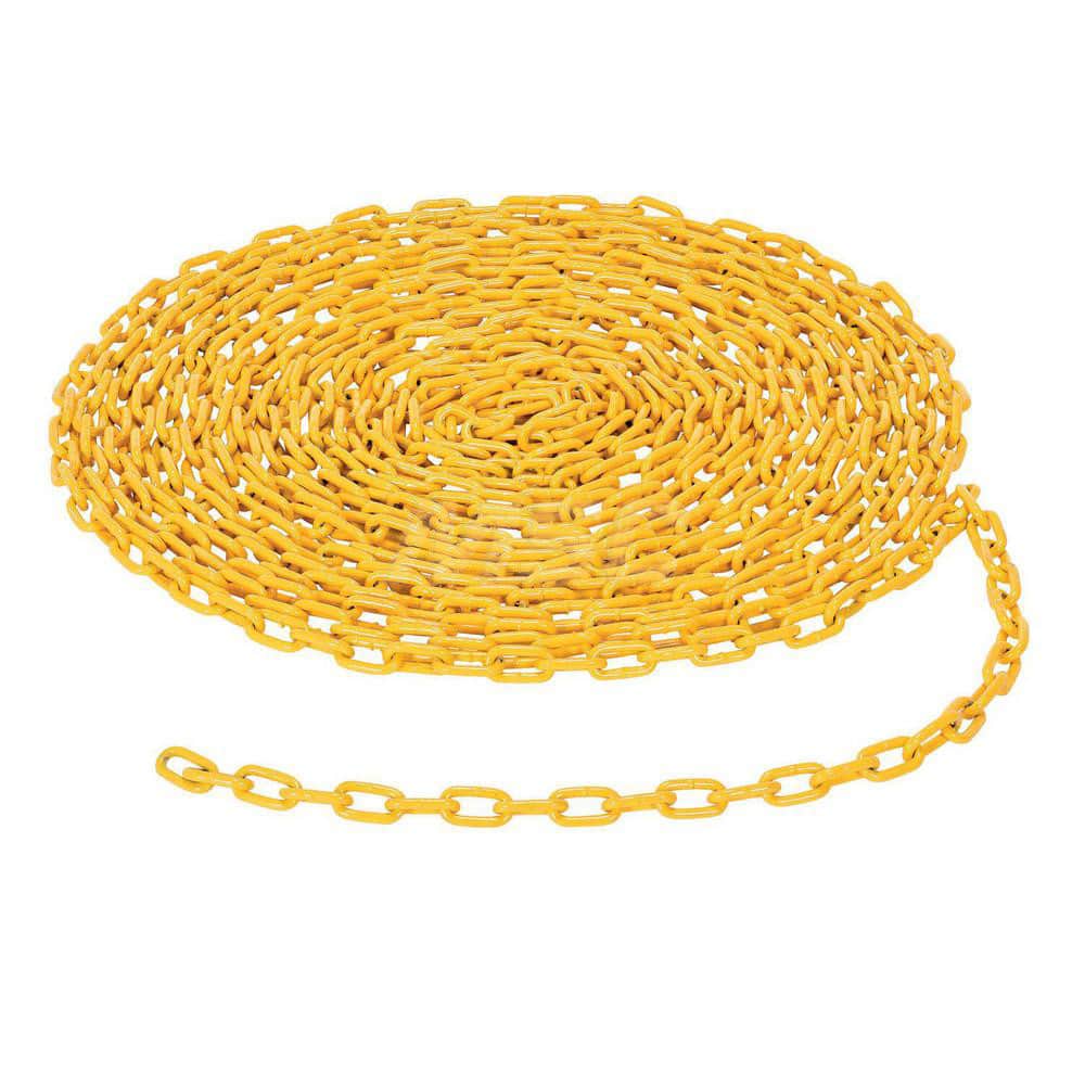 Bollard & Chain: Steel, Yellow, 20' Long