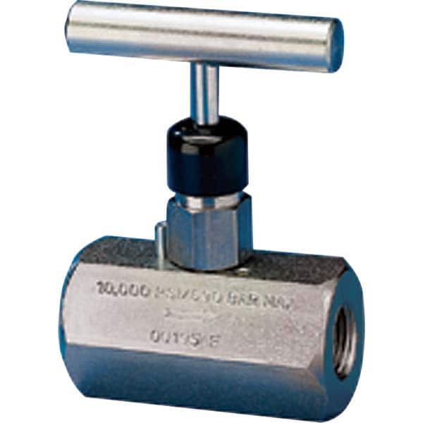 Enerpac V182 Hydraulic Control Needle Valve: 1/4" Inlet, 4 GPM, 10,000 Max psi 