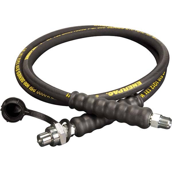 Enerpac HC9306 Hydraulic Pump Hose: 3/8" ID, 6 OAL, Rubber (Coated) & Steel (Wire Braid), 10,000 Max psi 