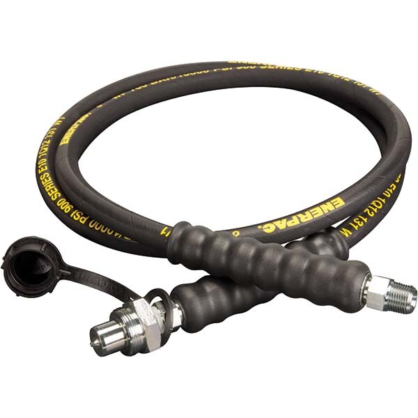 Hydraulic Pump Hose: 3/8" ID, 6' OAL, Rubber (Coated) & Steel (Wire Braid), 10,000 Max psi