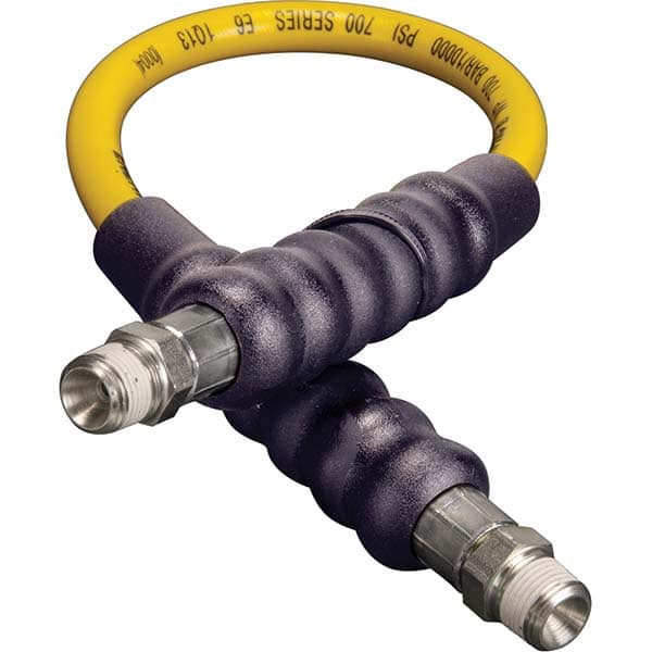 Enerpac H7202 Hydraulic Pump Hose: 1/4" ID, 2 OAL, Steel Wire Braid over Thermoplastic 
